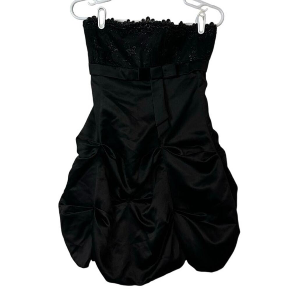City Triangles Strapless Cocktail Party Dress Size 7 Black Bubble Skirt Hoco Y2K